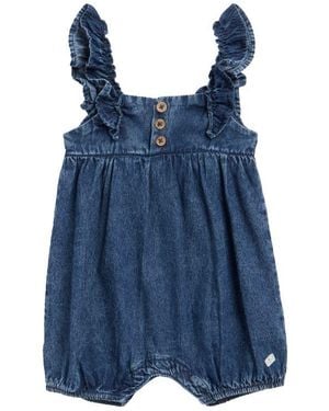 7 For All Mankind Ruffle Tank Bubble Romper - Blue