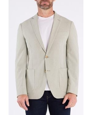 Savile Row Seersucker Micro Check Sport Coat - White
