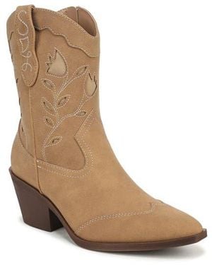 Sam & Libby Flash Western Faux Leather Bootie - Brown