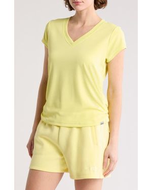 DKNY Side Ruched Tech T-Shirt - Yellow