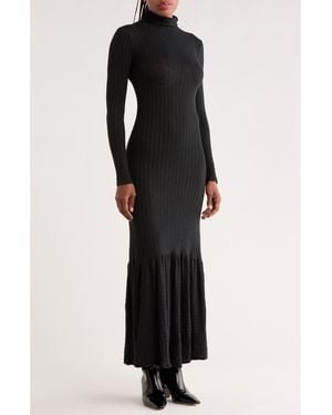 Go Couture Long Sleeve Maxi Dress - Black