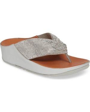 Fitflop Twiss Crystal Flip Flop - Gray