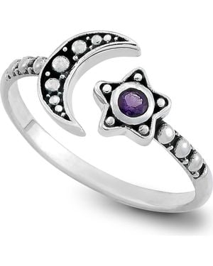 Samuel B. Moon & Star Bypass Ring - White