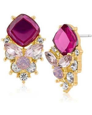 Jardin Crystal Chandelier Earrings - Pink