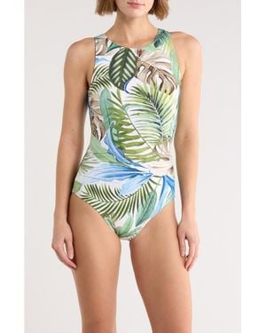 Jantzen Farrah High Neck One-Piece Swimsuit - Blue