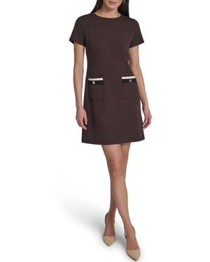 Tommy Hilfiger Scuba Crepe Shift Dress - Black