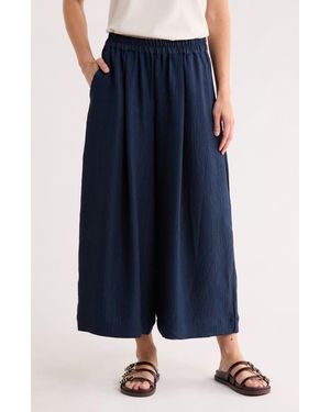 Max Studio Woven Gaucho Pants - Blue