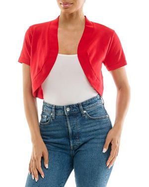 Nina Leonard Knit Bolero - Red
