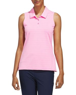 adidas Performance Sleeveless Jacquard Polo - Red
