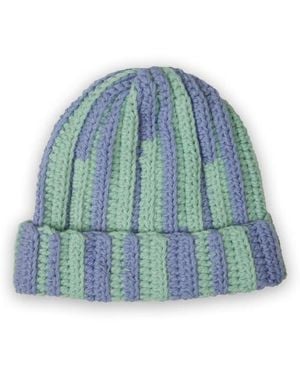 Saachi Two-Tone Slouchy Beanie - Blue