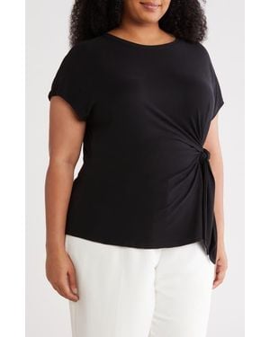 Nordstrom Rack Short Sleeve Tie Detail Top - Black