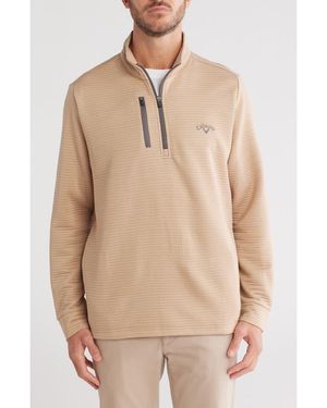 Callaway Golf® Ottoman Heather Quarter Zip Golf Pullover - Natural