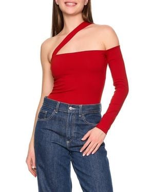 Susana Monaco Cutout One-Shoulder Top - Red