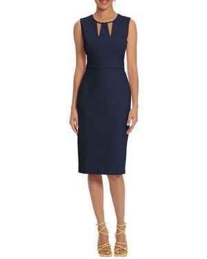 Donna Morgan Cutout Sheath Midi Dress - Blue