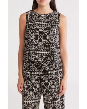 Gemma  Jane Jewel Neck Sleeveless Top - Multicolor