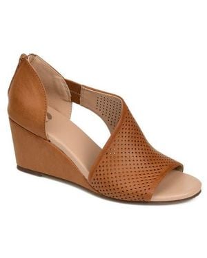 Journee Collection Journee Aretha D'Orsay Wedge Sandal - Brown