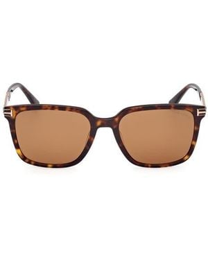 Tom Ford 56Mm Square Sunglasses - Brown