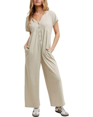 Wishlist Wide Leg Jumpsuit - Natural