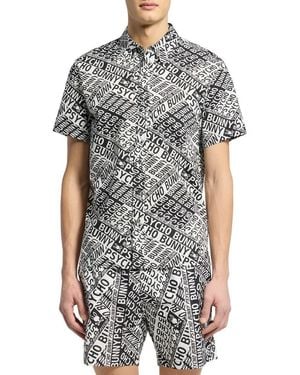 Psycho Bunny Capri Stretch Poplin Button-Up Shirt - Gray