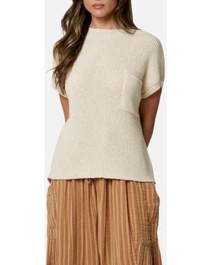 Blu Pepper Short Sleeve Sweater - Natural