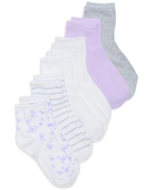 Tahari 6-Pack Assorted Ankle Socks - White