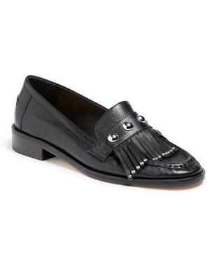 Cinq À Sept Gina Hardware Kiltie Loafer - Black