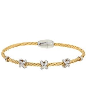 Juvell Two-Tone Cubic Zirconia Station Bangle Bracelet - Multicolor