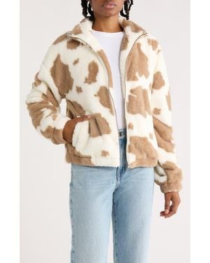 Thread & Supply Printed Faux Shearling Jacket - Multicolor