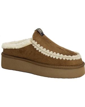 Shu Shop Trinity Faux Suede Clog - Brown