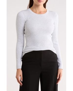 Twp Rib Knit Sweater - White