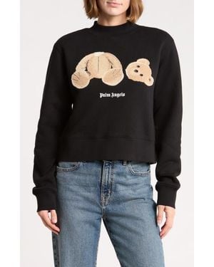 Palm Angels Bear Terry Appliqué Sweatshirt - Black