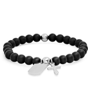HMY Jewelry Lava Beaded Bracelet - Black