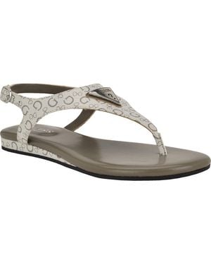 Guess Jerrah Faux Leather Thong Sandal - Metallic