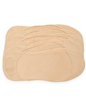 Hue Ultra Low 6-Pack Liner Socks - Natural