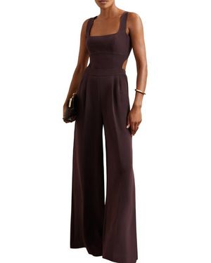 Reiss Dion Pleated Sleeveless Wide Leg Jumpsuit - Purple