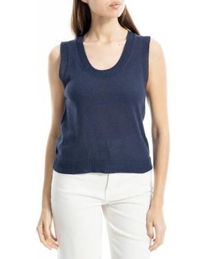 Max Studio Knit Shell Top - Blue