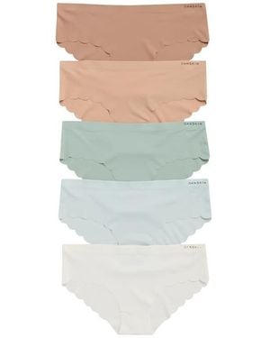 Danskin 5-Pack Laser Cut Scallop Edge Hipster Briefs - Multicolor