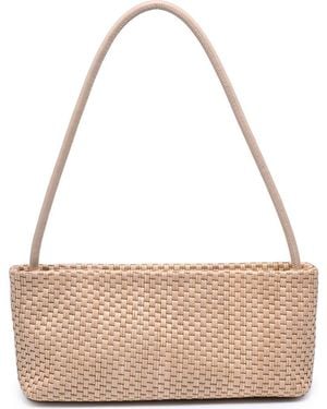 Moda Luxe Straw Shoulder Bag - Metallic
