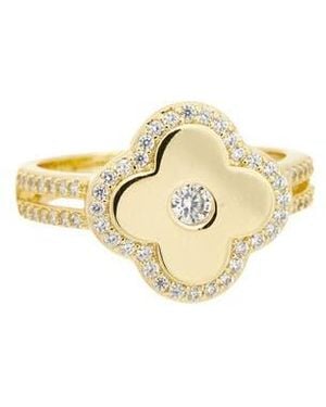 Juvell Cubic Zirconia Flower Ring - Metallic