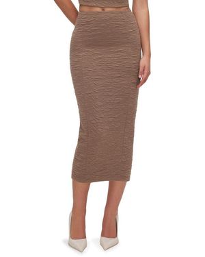 GOOD AMERICAN Textured Midi Skirt - Brown