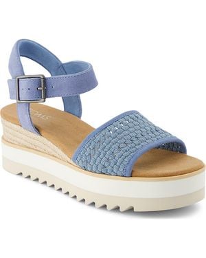 TOMS Diana Platform Wedge Sandal - Blue