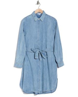 James Perse Long Sleeve Denim Shirtdress - Blue