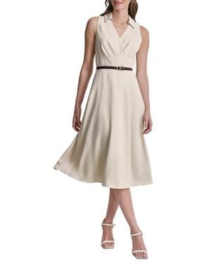 DKNY Sleeveless Shirtdress - Natural