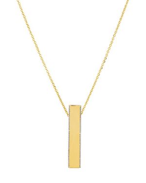 Frankie & Zoe Tube Bar Pendant Necklace - Metallic