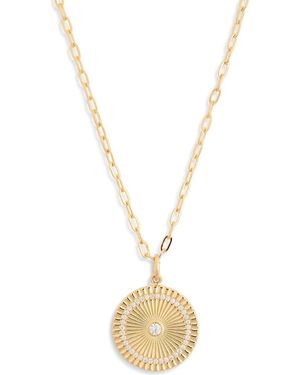 Nordstrom Rack Fluted Disc Pendant Necklace - Metallic