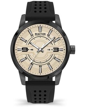Kenneth Cole Analong Silicone Strap Watch, 43Mm - Black