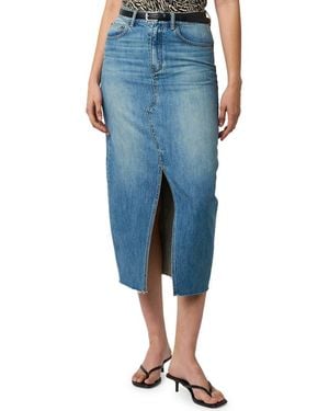 Equipment Manon Raw Hem Denim Midi Skirt - Blue
