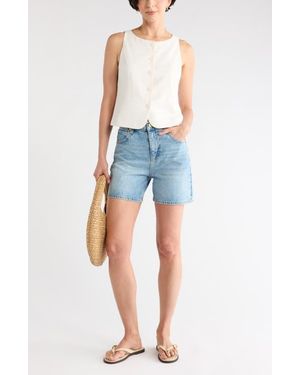 Nordstrom Rack Textured Button Front Vest - Blue