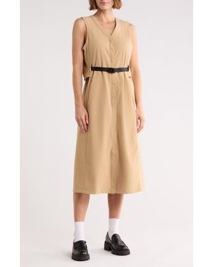 Bernardo Knit Gabardine Dress - Natural