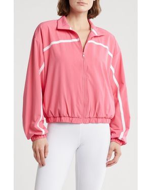 Beyond Yoga Go Retro Track Jacket - Red
